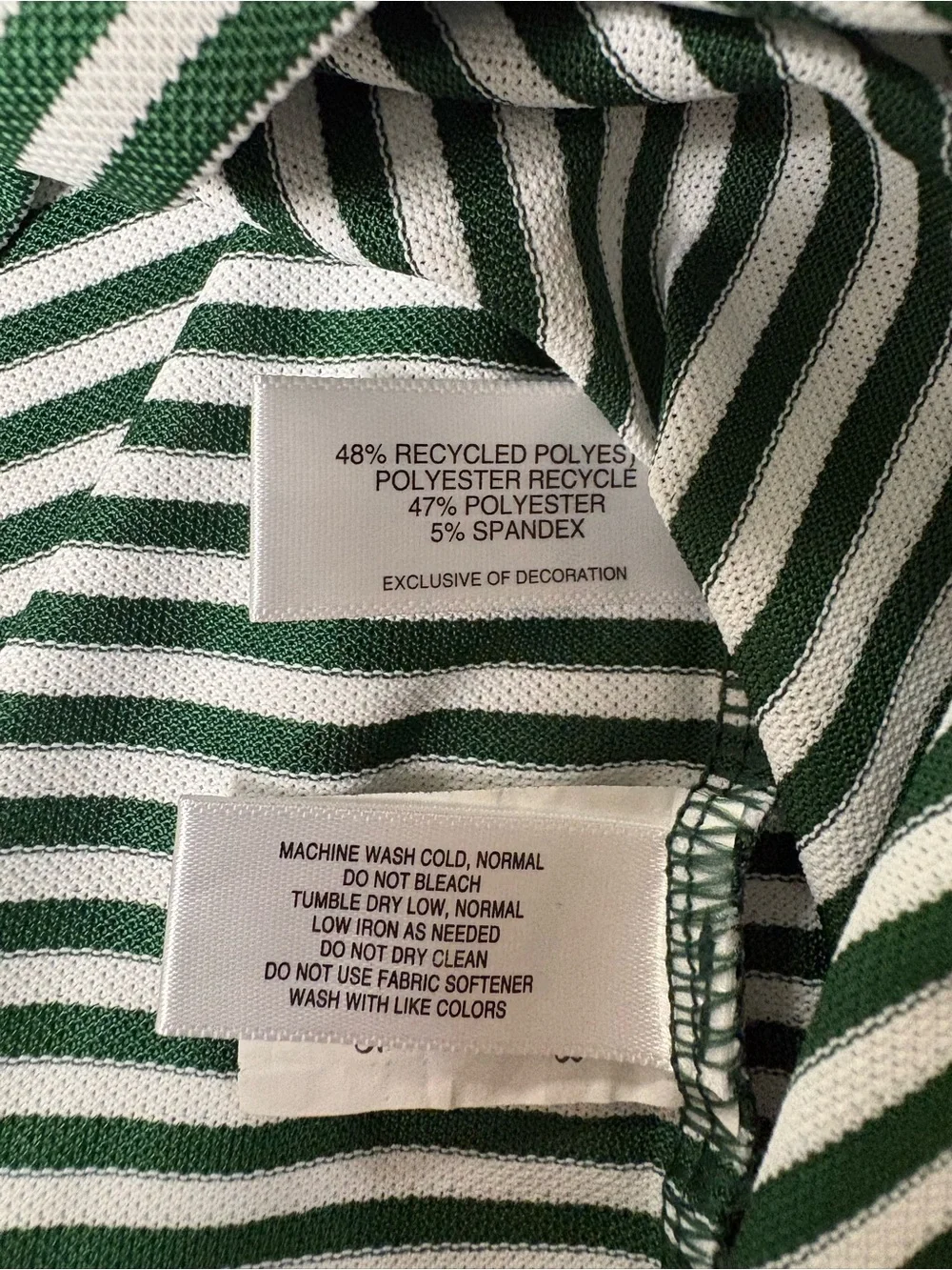 Cutter& Buck Classic Men’s Green & White Stripe Polo Shirt Golf Medium